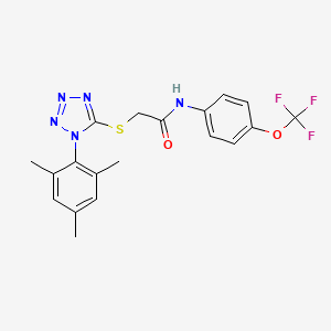 molecular formula C19H18F3N5O2S B3605092 2-[(1-mesityl-1H-tetrazol-5-yl)thio]-N-[4-(trifluoromethoxy)phenyl]acetamide 