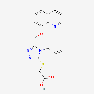 molecular formula C17H16N4O3S B3605099 ({4-allyl-5-[(8-quinolinyloxy)methyl]-4H-1,2,4-triazol-3-yl}thio)acetic acid 