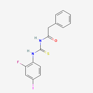 molecular formula C15H12FIN2OS B3605116 N-{[(2-fluoro-4-iodophenyl)amino]carbonothioyl}-2-phenylacetamide 