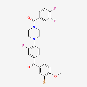 molecular formula C25H20BrF3N2O3 B3605118 (3-bromo-4-methoxyphenyl){4-[4-(3,4-difluorobenzoyl)-1-piperazinyl]-3-fluorophenyl}methanone 