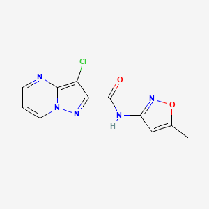 molecular formula C11H8ClN5O2 B3605119 3-chloro-N-(5-methyl-3-isoxazolyl)pyrazolo[1,5-a]pyrimidine-2-carboxamide 