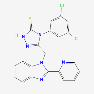 molecular formula C21H14Cl2N6S B3605125 4-(3,5-dichlorophenyl)-5-{[2-(2-pyridinyl)-1H-benzimidazol-1-yl]methyl}-4H-1,2,4-triazole-3-thiol 