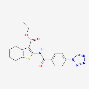 molecular formula C19H19N5O3S B3605147 ethyl 2-{[4-(1H-tetrazol-1-yl)benzoyl]amino}-4,5,6,7-tetrahydro-1-benzothiophene-3-carboxylate 