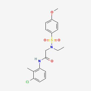 molecular formula C18H21ClN2O4S B3605162 N~1~-(3-chloro-2-methylphenyl)-N~2~-ethyl-N~2~-[(4-methoxyphenyl)sulfonyl]glycinamide 