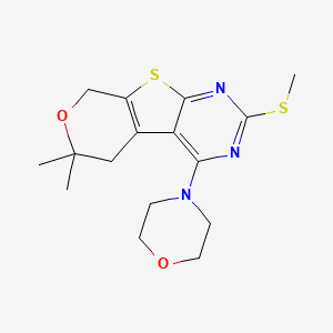 molecular formula C16H21N3O2S2 B3605169 6,6-dimethyl-2-(methylthio)-4-(4-morpholinyl)-5,8-dihydro-6H-pyrano[4',3':4,5]thieno[2,3-d]pyrimidine 