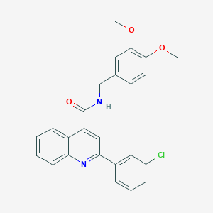 molecular formula C25H21ClN2O3 B3605177 2-(3-chlorophenyl)-N-(3,4-dimethoxybenzyl)-4-quinolinecarboxamide 