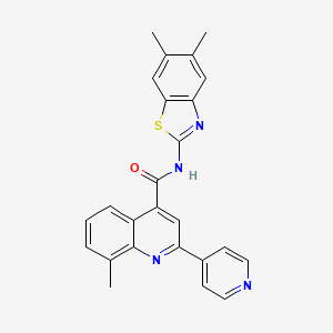 molecular formula C25H20N4OS B3605197 N-(5,6-dimethyl-1,3-benzothiazol-2-yl)-8-methyl-2-(4-pyridinyl)-4-quinolinecarboxamide 