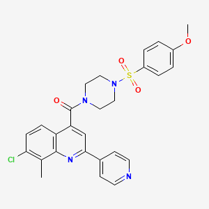 7-chloro-4-({4-[(4-methoxyphenyl)sulfonyl]-1-piperazinyl}carbonyl)-8-methyl-2-(4-pyridinyl)quinoline