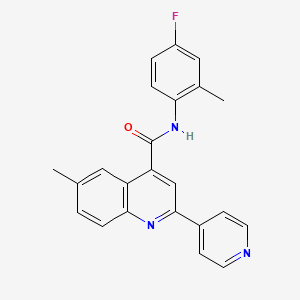 N-(4-fluoro-2-methylphenyl)-6-methyl-2-(4-pyridinyl)-4-quinolinecarboxamide