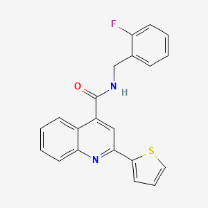 molecular formula C21H15FN2OS B3605235 N-(2-fluorobenzyl)-2-(2-thienyl)-4-quinolinecarboxamide 