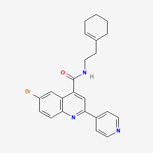 molecular formula C23H22BrN3O B3605251 6-bromo-N-[2-(1-cyclohexen-1-yl)ethyl]-2-(4-pyridinyl)-4-quinolinecarboxamide 