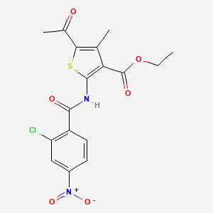 molecular formula C17H15ClN2O6S B3605254 ethyl 5-acetyl-2-[(2-chloro-4-nitrobenzoyl)amino]-4-methyl-3-thiophenecarboxylate 