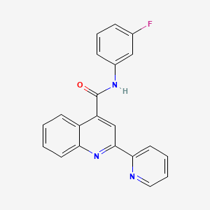N-(3-fluorophenyl)-2-(2-pyridinyl)-4-quinolinecarboxamide