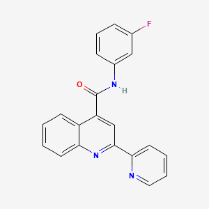 molecular formula C21H14FN3O B3605266 N-(3-fluorophenyl)-2-(2-pyridinyl)-4-quinolinecarboxamide 