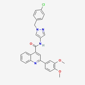 N-[1-(4-chlorobenzyl)-1H-pyrazol-4-yl]-2-(3,4-dimethoxyphenyl)-4-quinolinecarboxamide