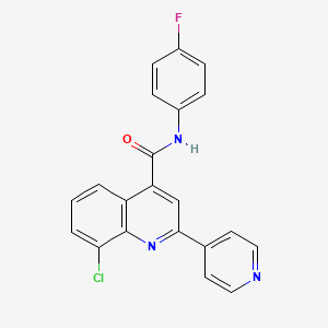 8-chloro-N-(4-fluorophenyl)-2-(4-pyridinyl)-4-quinolinecarboxamide