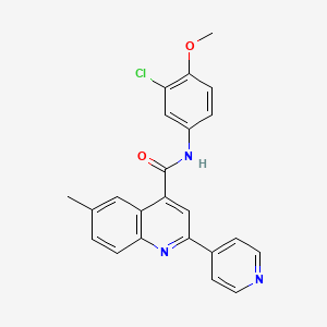 molecular formula C23H18ClN3O2 B3605291 N-(3-chloro-4-methoxyphenyl)-6-methyl-2-(4-pyridinyl)-4-quinolinecarboxamide 