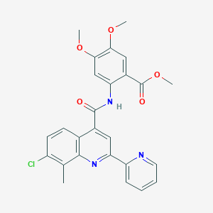 methyl 2-({[7-chloro-8-methyl-2-(2-pyridinyl)-4-quinolinyl]carbonyl}amino)-4,5-dimethoxybenzoate