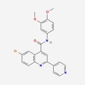 molecular formula C23H18BrN3O3 B3605310 6-bromo-N-(3,4-dimethoxyphenyl)-2-(4-pyridinyl)-4-quinolinecarboxamide 
