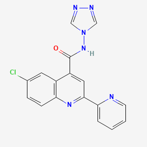 molecular formula C17H11ClN6O B3605315 6-chloro-2-(2-pyridinyl)-N-4H-1,2,4-triazol-4-yl-4-quinolinecarboxamide 
