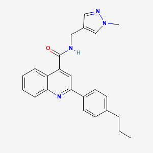 molecular formula C24H24N4O B3605329 N-[(1-methyl-1H-pyrazol-4-yl)methyl]-2-(4-propylphenyl)-4-quinolinecarboxamide 