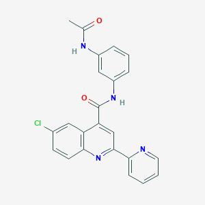 molecular formula C23H17ClN4O2 B3605342 N-[3-(acetylamino)phenyl]-6-chloro-2-(2-pyridinyl)-4-quinolinecarboxamide 