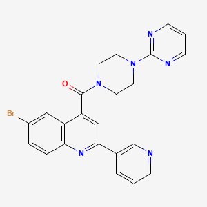 molecular formula C23H19BrN6O B3605349 6-bromo-2-(3-pyridinyl)-4-{[4-(2-pyrimidinyl)-1-piperazinyl]carbonyl}quinoline 