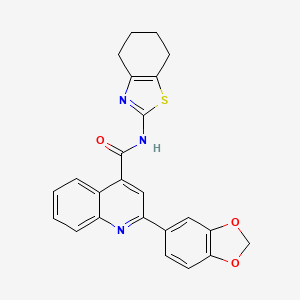 molecular formula C24H19N3O3S B3605353 2-(1,3-benzodioxol-5-yl)-N-(4,5,6,7-tetrahydro-1,3-benzothiazol-2-yl)-4-quinolinecarboxamide 