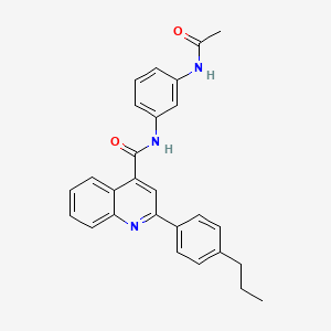 N-[3-(acetylamino)phenyl]-2-(4-propylphenyl)-4-quinolinecarboxamide