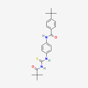 molecular formula C23H29N3O2S B3605365 4-tert-butyl-N-[4-({[(2,2-dimethylpropanoyl)amino]carbonothioyl}amino)phenyl]benzamide 