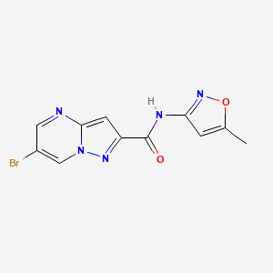 molecular formula C11H8BrN5O2 B3605371 6-bromo-N-(5-methyl-3-isoxazolyl)pyrazolo[1,5-a]pyrimidine-2-carboxamide 