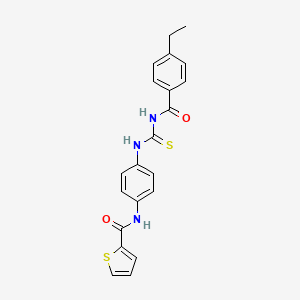 molecular formula C21H19N3O2S2 B3605374 N-[4-({[(4-ethylbenzoyl)amino]carbonothioyl}amino)phenyl]-2-thiophenecarboxamide 