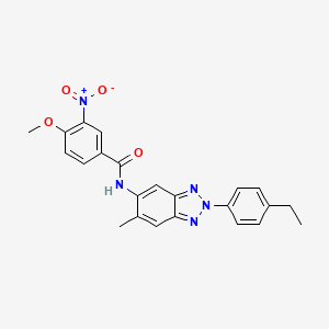 molecular formula C23H21N5O4 B3605389 N-[2-(4-ethylphenyl)-6-methyl-2H-1,2,3-benzotriazol-5-yl]-4-methoxy-3-nitrobenzamide 