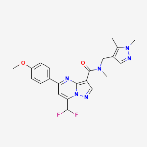 molecular formula C22H22F2N6O2 B3605396 7-(difluoromethyl)-N-[(1,5-dimethyl-1H-pyrazol-4-yl)methyl]-5-(4-methoxyphenyl)-N-methylpyrazolo[1,5-a]pyrimidine-3-carboxamide 