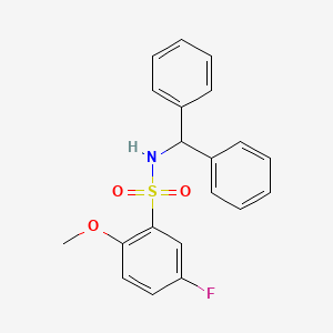 molecular formula C20H18FNO3S B3605409 N-(diphenylmethyl)-5-fluoro-2-methoxybenzenesulfonamide 