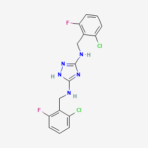 molecular formula C16H13Cl2F2N5 B3605413 N,N'-bis(2-chloro-6-fluorobenzyl)-1H-1,2,4-triazole-3,5-diamine 
