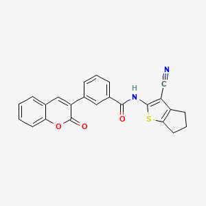 N-(3-cyano-5,6-dihydro-4H-cyclopenta[b]thien-2-yl)-3-(2-oxo-2H-chromen-3-yl)benzamide