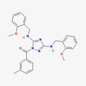 molecular formula C26H27N5O3 B3605443 N,N'-bis(2-methoxybenzyl)-1-(3-methylbenzoyl)-1H-1,2,4-triazole-3,5-diamine 