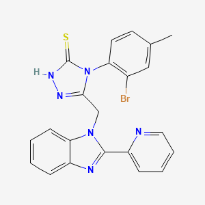 molecular formula C22H17BrN6S B3605458 4-(2-bromo-4-methylphenyl)-5-{[2-(2-pyridinyl)-1H-benzimidazol-1-yl]methyl}-4H-1,2,4-triazole-3-thiol 
