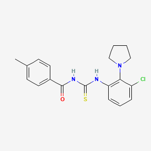 molecular formula C19H20ClN3OS B3605463 N-({[3-chloro-2-(1-pyrrolidinyl)phenyl]amino}carbonothioyl)-4-methylbenzamide 