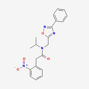 molecular formula C20H20N4O4 B3605485 N-isopropyl-2-(2-nitrophenyl)-N-[(3-phenyl-1,2,4-oxadiazol-5-yl)methyl]acetamide 