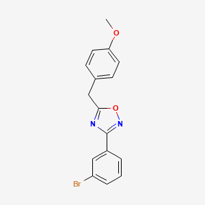 molecular formula C16H13BrN2O2 B3605489 3-(3-bromophenyl)-5-(4-methoxybenzyl)-1,2,4-oxadiazole 