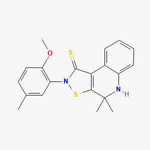 2-(2-methoxy-5-methylphenyl)-4,4-dimethyl-4,5-dihydroisothiazolo[5,4-c]quinoline-1(2H)-thione