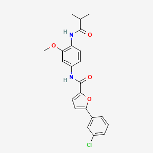 molecular formula C22H21ClN2O4 B3605516 5-(3-chlorophenyl)-N-[4-(isobutyrylamino)-3-methoxyphenyl]-2-furamide 