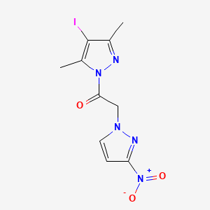 molecular formula C10H10IN5O3 B3605521 4-iodo-3,5-dimethyl-1-[(3-nitro-1H-pyrazol-1-yl)acetyl]-1H-pyrazole 