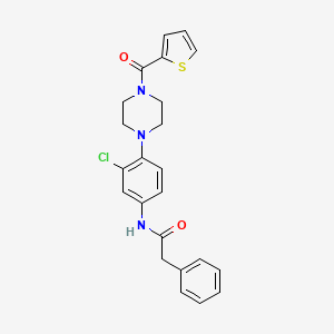 molecular formula C23H22ClN3O2S B3605528 N-{3-chloro-4-[4-(2-thienylcarbonyl)-1-piperazinyl]phenyl}-2-phenylacetamide 