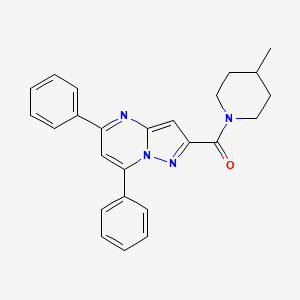 molecular formula C25H24N4O B3605530 2-[(4-methyl-1-piperidinyl)carbonyl]-5,7-diphenylpyrazolo[1,5-a]pyrimidine 
