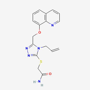 molecular formula C17H17N5O2S B3605531 2-({4-allyl-5-[(8-quinolinyloxy)methyl]-4H-1,2,4-triazol-3-yl}thio)acetamide 