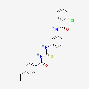 molecular formula C23H20ClN3O2S B3605553 2-chloro-N-[3-({[(4-ethylbenzoyl)amino]carbonothioyl}amino)phenyl]benzamide 