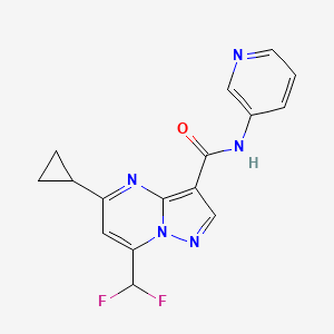 molecular formula C16H13F2N5O B3605556 5-cyclopropyl-7-(difluoromethyl)-N-3-pyridinylpyrazolo[1,5-a]pyrimidine-3-carboxamide 